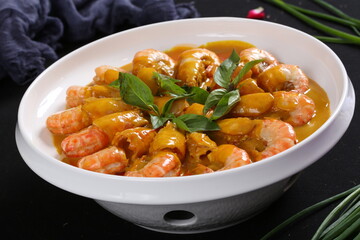 Chinese cuisine, Cantonese cuisine, curry shrimp