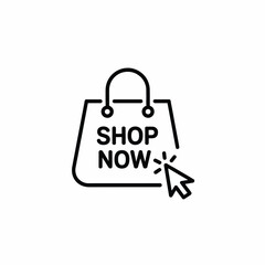 Shop now shopping bag icon with click cursor