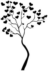 Paulownia tree silhouette drawing