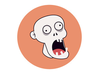 Zombie icon. Halloween colour vector design. Flat vector illustration concept.