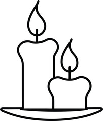 burning candle in the form of a candle