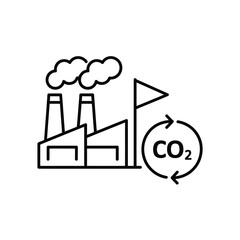 Industrial co2 emissions and environmental impact icon