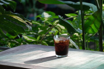 coffee and plants in the garden