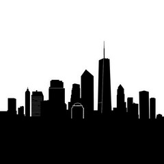 Fototapeta premium new York city skyline with transparent background PNG and JPEG image 