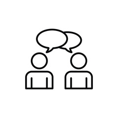 Two people talking with speech bubbles icon