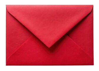 Detailed cutout of a red envelope's open and closed back side viewed from directly overhead