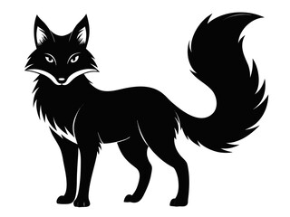 Obraz premium Elegant Fox Icon | Simple Black and White Wildlife Vector Symbol