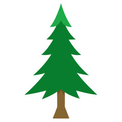 Obraz premium Simple green christmas tree illustration