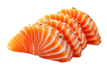 Fresh salmon sashimi slices