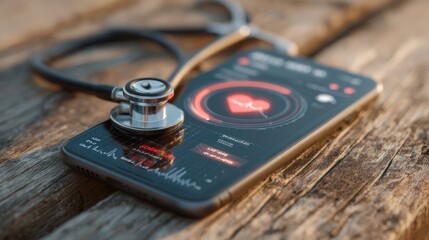 Innovative smart medical platform revolutionizing healthcare monitoring mobile device digital technology close-up view health tracking
