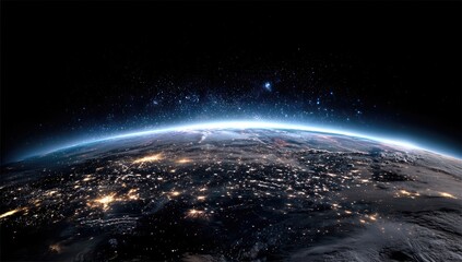 Earth from space, nighttime view