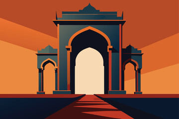 Fototapeta premium archway-entrance-with-carved-reliefs--.eps