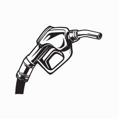 Fueling Nozzle Illustration in Black and White Style with Transparent Background Vector Design