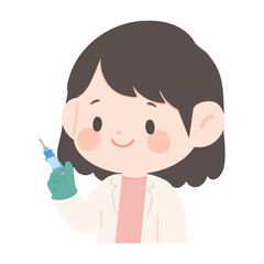 Cartoon Doctor with Syringe Illustration