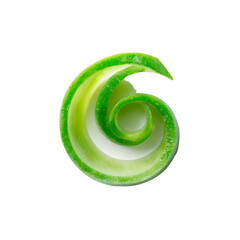Abstract Spiral of Fresh Green Zucchini Peel