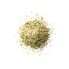 Heap of Hemp Seeds, Isolated on Black Background