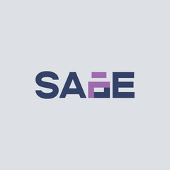 Minimalist SAFE logo design with modern geometric elements and purple accents on a light background, ideal for branding and security related themes.