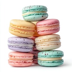 A Stack of Colorful Macarons