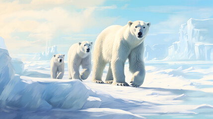 polar bear in the snow