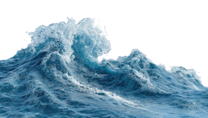 Powerful ocean wave cresting