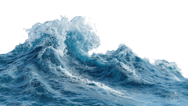Powerful ocean wave cresting