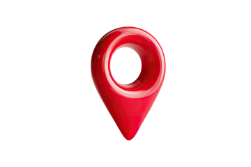 Red 3D map marker on black background (1)