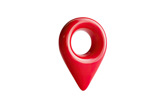 Red 3D map marker on black background (1)