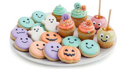 Halloween treats: spooky cookies, cupcakes, and caramel apples for halloween party ideas