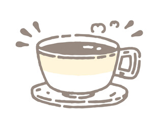 魅惑の香りコーヒー - 心温まる手描きイラスト