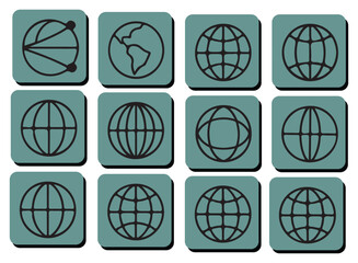 Globe network and earth icons connection world
