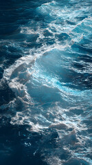 Fototapeta premium Glistening Aqua Blue Ocean: A Breathtaking and Serene Seascape Offering Tranquil Waters, Pristine Beauty, and a Refreshing Escape into Nature's Coastal Wonderland