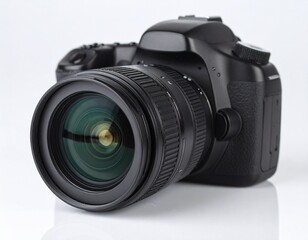 Fototapeta premium Professional Black DSLR Camera Lens Equipment Close Up Still Life