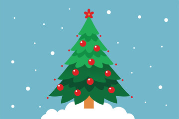 Fototapeta premium christmas tree background with hand painted fir br (1).eps