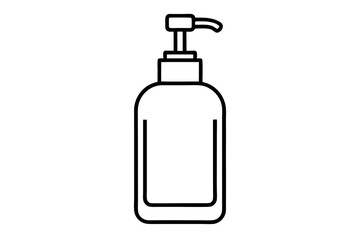 line art Sanitizer Liquid Hand Soap silhouette vector illustration