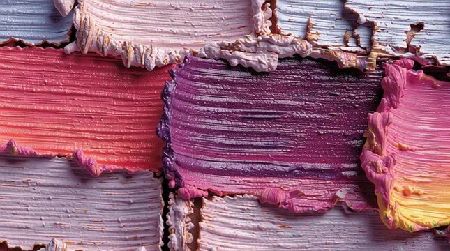 Colorful Abstract Texture of Thick Paint on Canvas Background