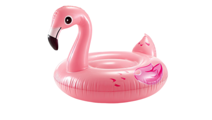 Inflatable pink flamingo pool float