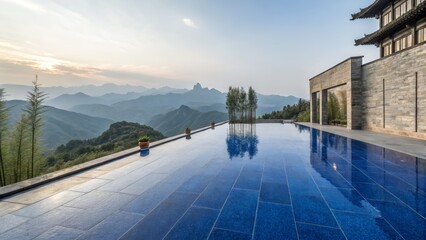 Infinity Pool Overlooking Mountain Landscape