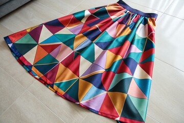 Naklejka premium Colorful Geometric Pattern Skirt