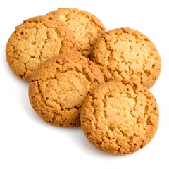 Close-up of baked oatmeal cookies