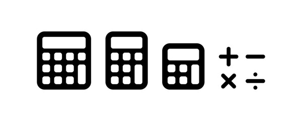 Simple calculator black icon isolated on white background.