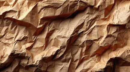 Close-up of crumpled brown paper texture (17)