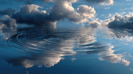 Reflective Ripples and Cloudy Skies