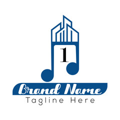 Real estate company logo design featuring a house symbol, perfect for business vector icons and web illustrations 1 music logo design