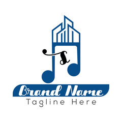 Real estate company logo design featuring a house symbol, perfect for business vector icons and web illustrations s music logo design