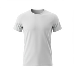 Plain white t-shirt isolated on white background for apparel mockups.