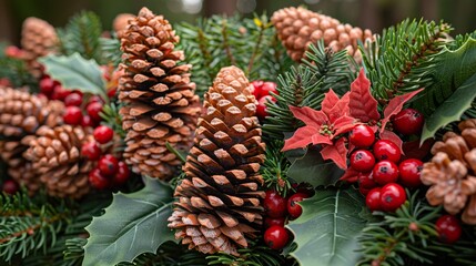  Decorative floral arrangements with winter elements pinecones berries blossoms festive seasonal touch