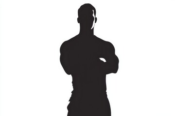 Man confident with arms crossed icon vector illustration isoleted on white background in black silhouette complex photo .