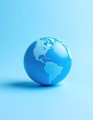 Blue globe on a light blue background