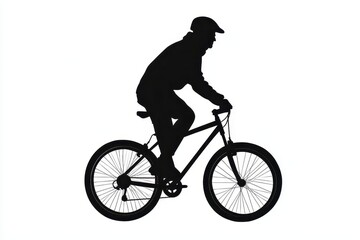 Fototapeta premium Man cycling icon vector illustration isoleted on white background in black silhouette complex photo.