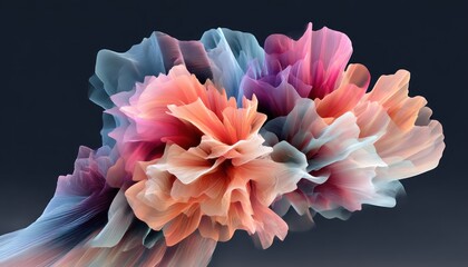 Abstract multicolored flowing shapes